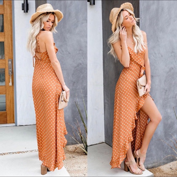 Song + Dance Polka Dot Ruffle Maxi Dress - Picture 1 of 6